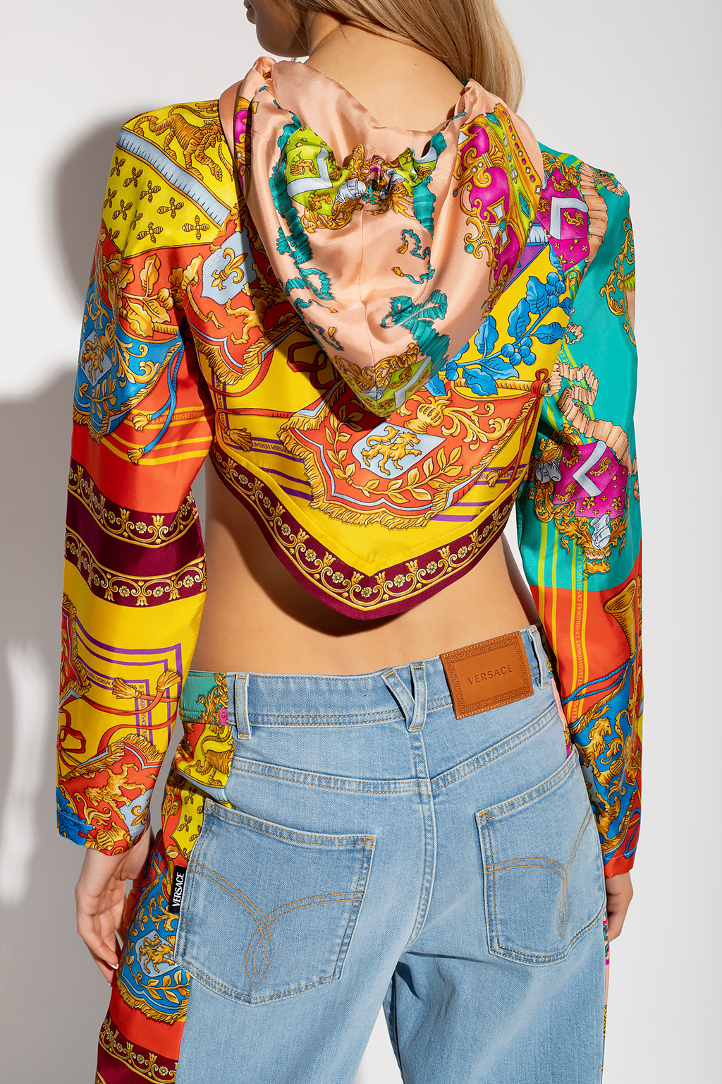 Multicolour Patterned cropped hoodie Versace Vitkac France